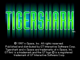 Tigershark title screen for Playstation